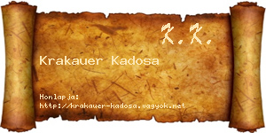 Krakauer Kadosa névjegykártya